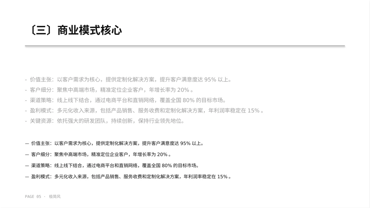 企业整体商业模式梳理报告 PPT模板 第5页预览