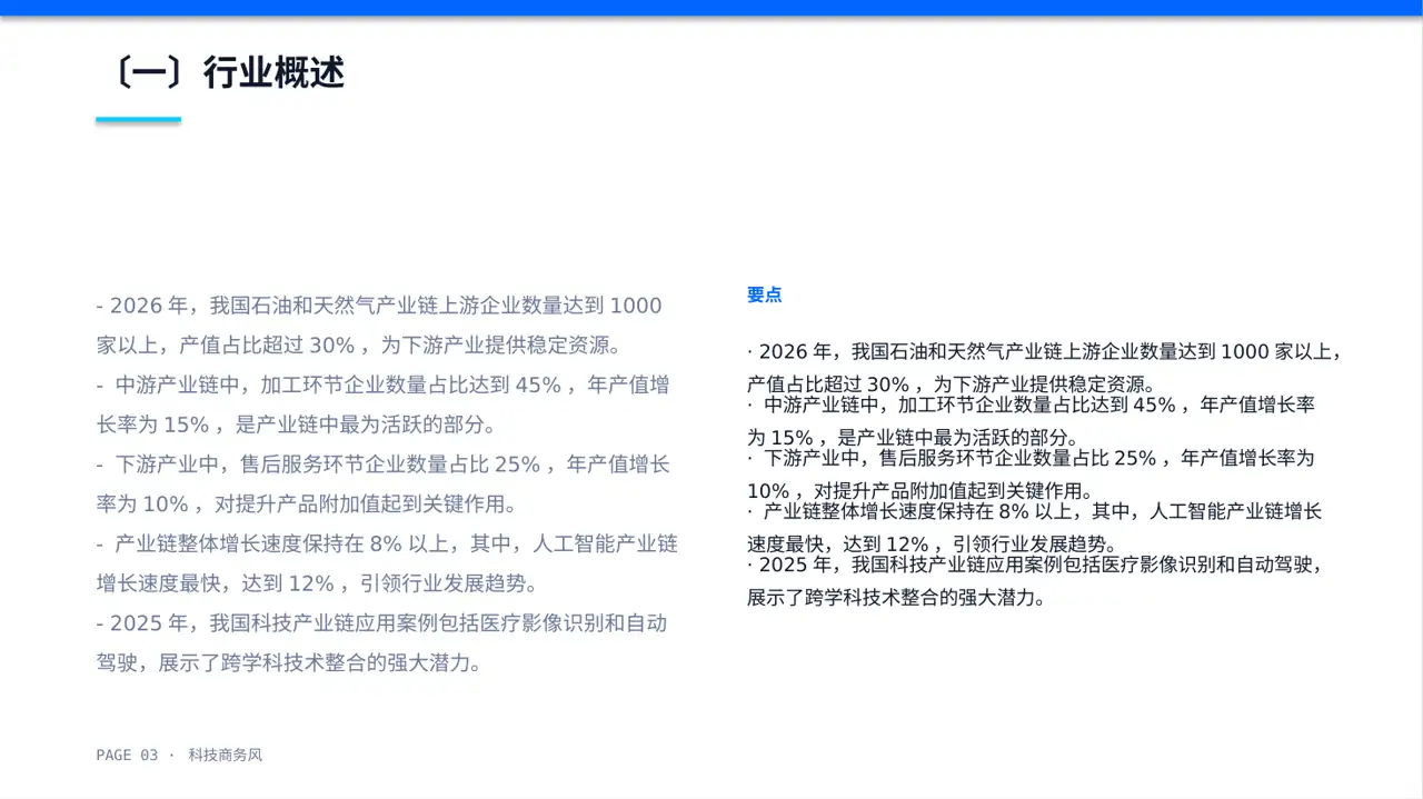 上下游产业链布局讲解 PPT模板（蓝色商务风） 第3页预览