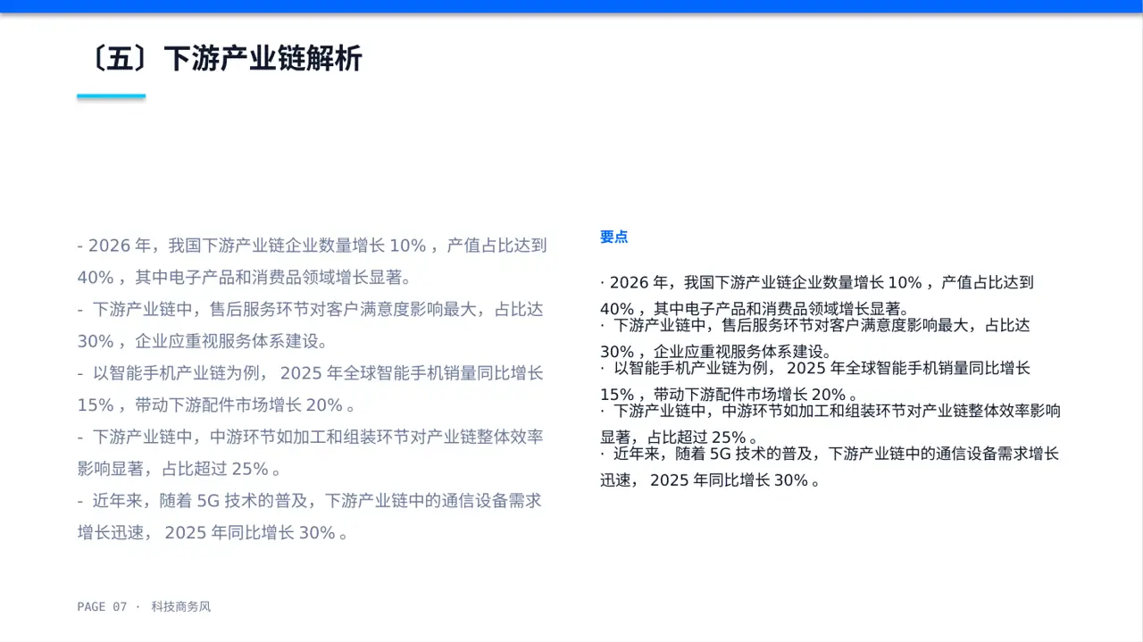 上下游产业链布局讲解 PPT模板（蓝色商务风） 第7页预览