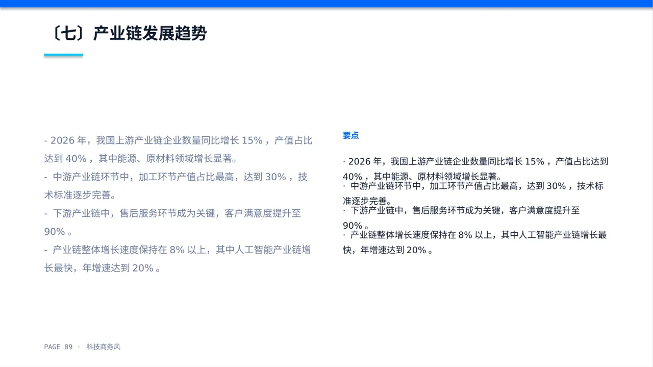 上下游产业链布局讲解 PPT模板（蓝色商务风） 第9页预览