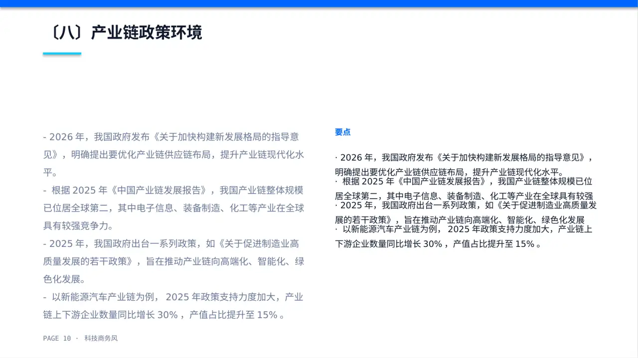 上下游产业链布局讲解 PPT模板（蓝色商务风） 第10页预览