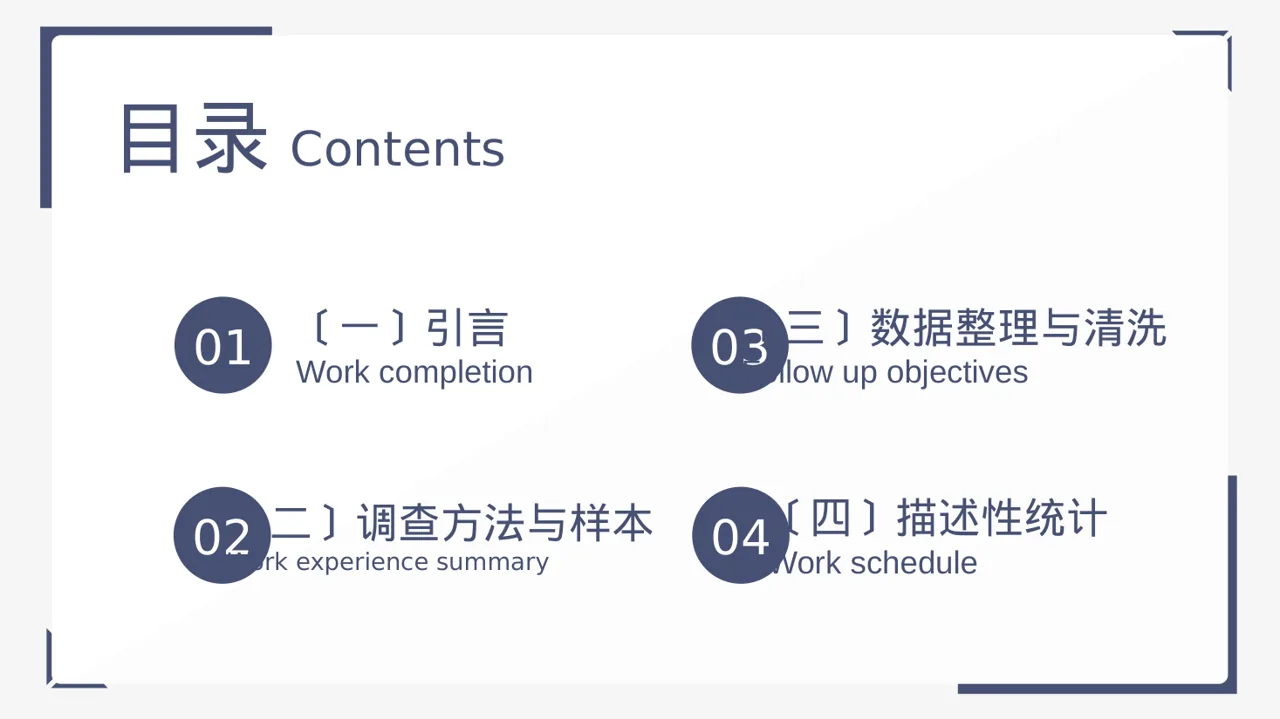 市场分析：调查问卷数据整理展示PPT模板（黑白极简风） 第2页预览