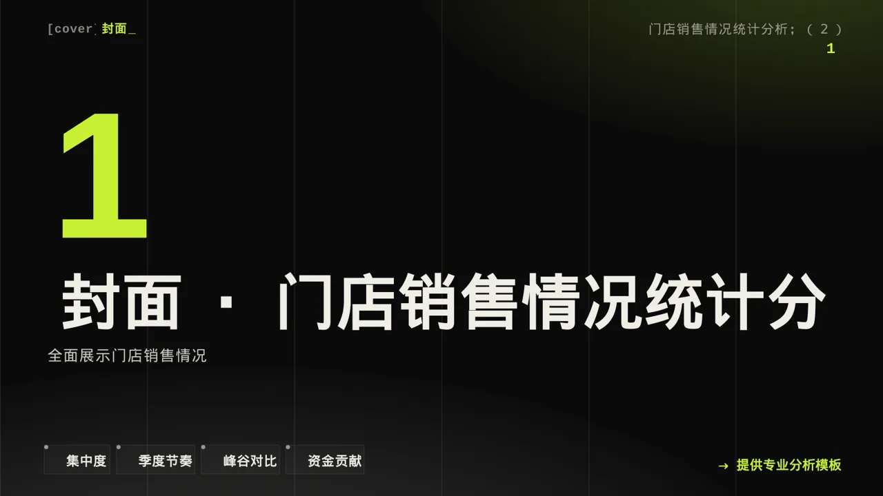 门店销售情况统计分析PPT模板 第3页预览