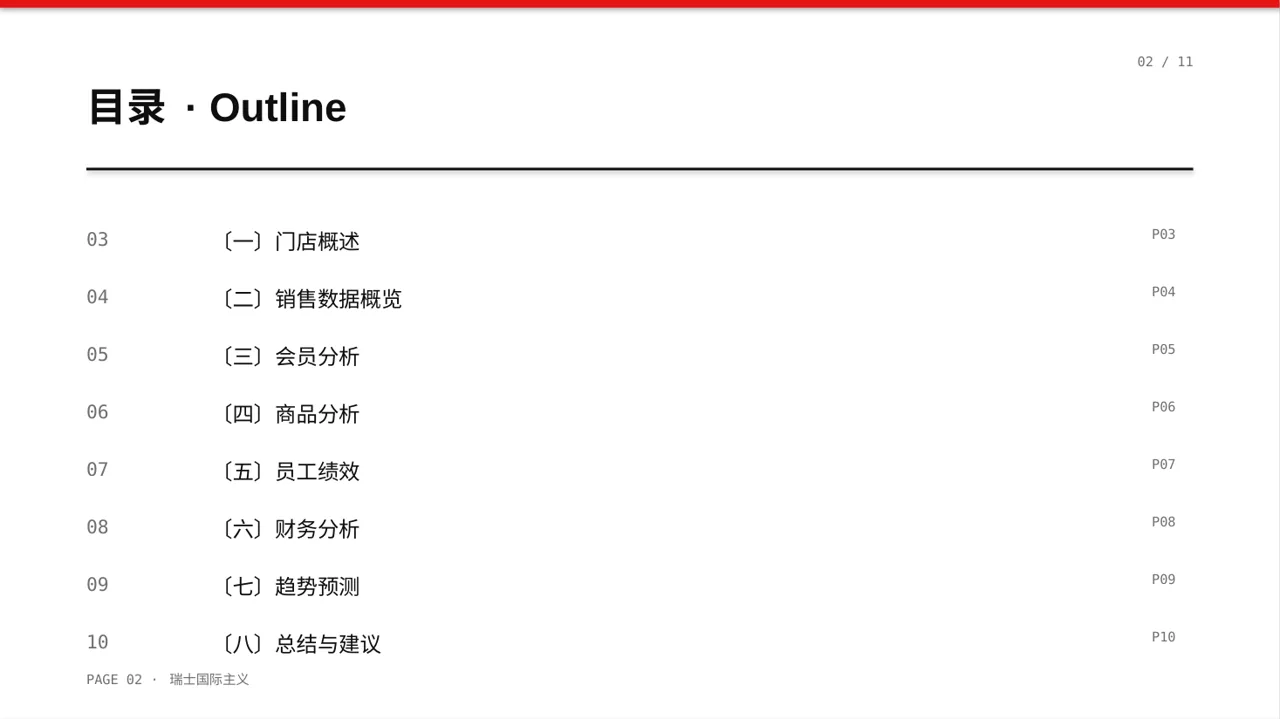 门店销售情况统计分析PPT模板(黄蓝几何风)-2 第2页预览