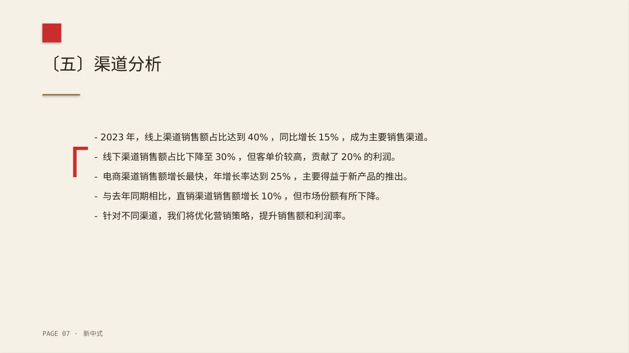 年度销售数据拆解汇报PPT模板 第7页预览