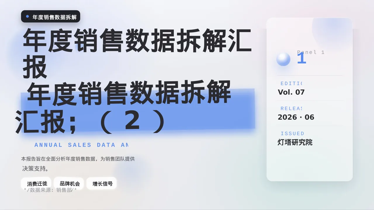 年度销售数据拆解汇报PPT模板