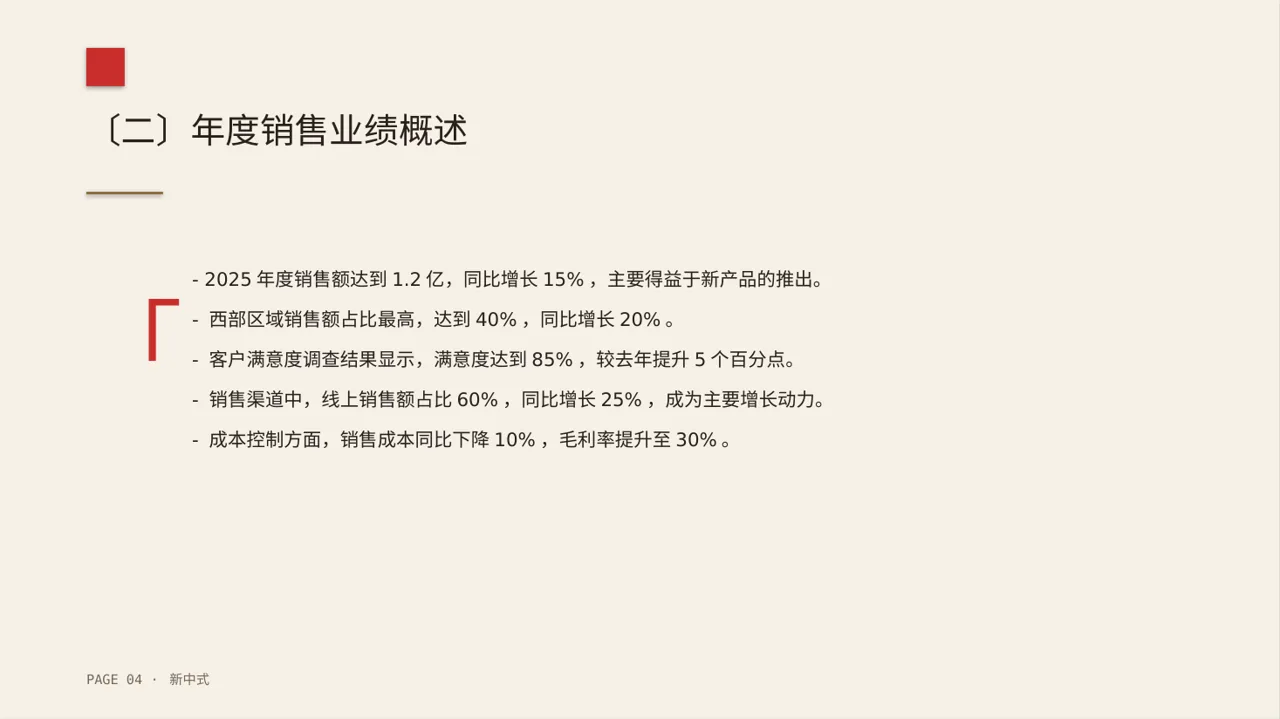 年度销售数据拆解汇报PPT模板 第4页预览