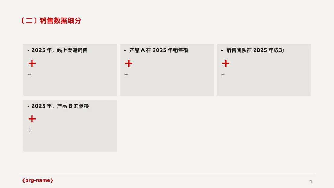 年度销售数据拆解汇报PPT模板 第4页预览