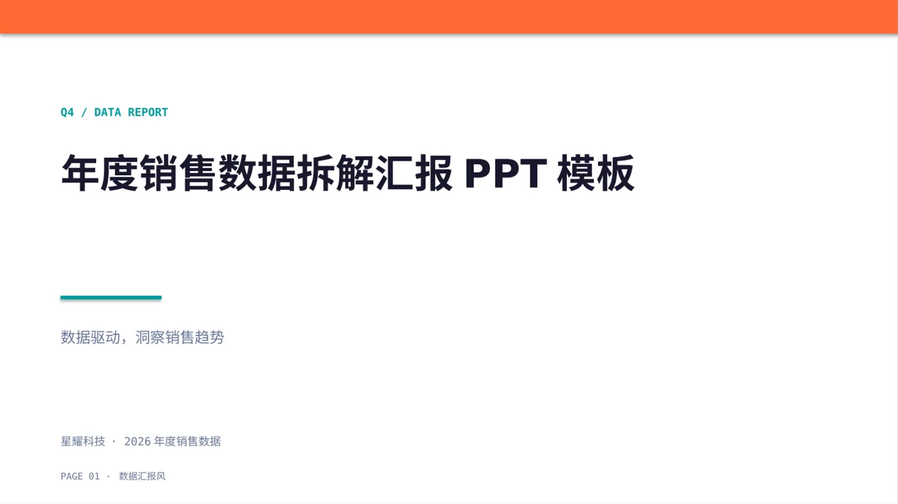 年度销售数据拆解汇报PPT模板