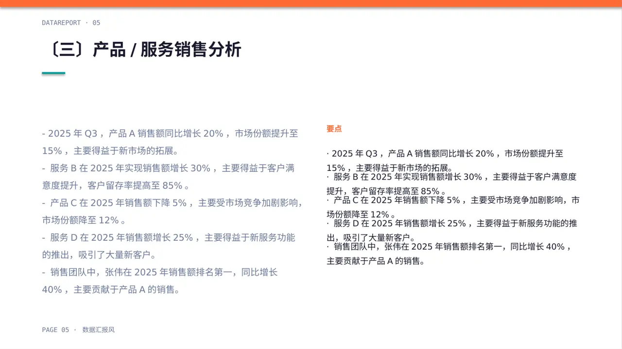年度销售数据拆解汇报PPT模板 第5页预览
