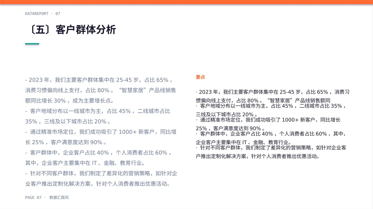 年度销售数据拆解汇报PPT模板 第7页预览