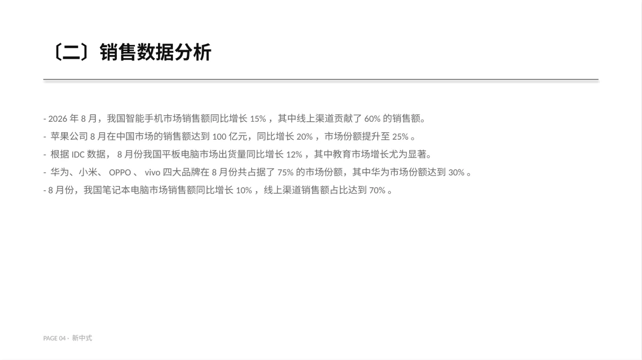 月度经营数据可视化报告PPT模板（新中式）-4 第4页预览