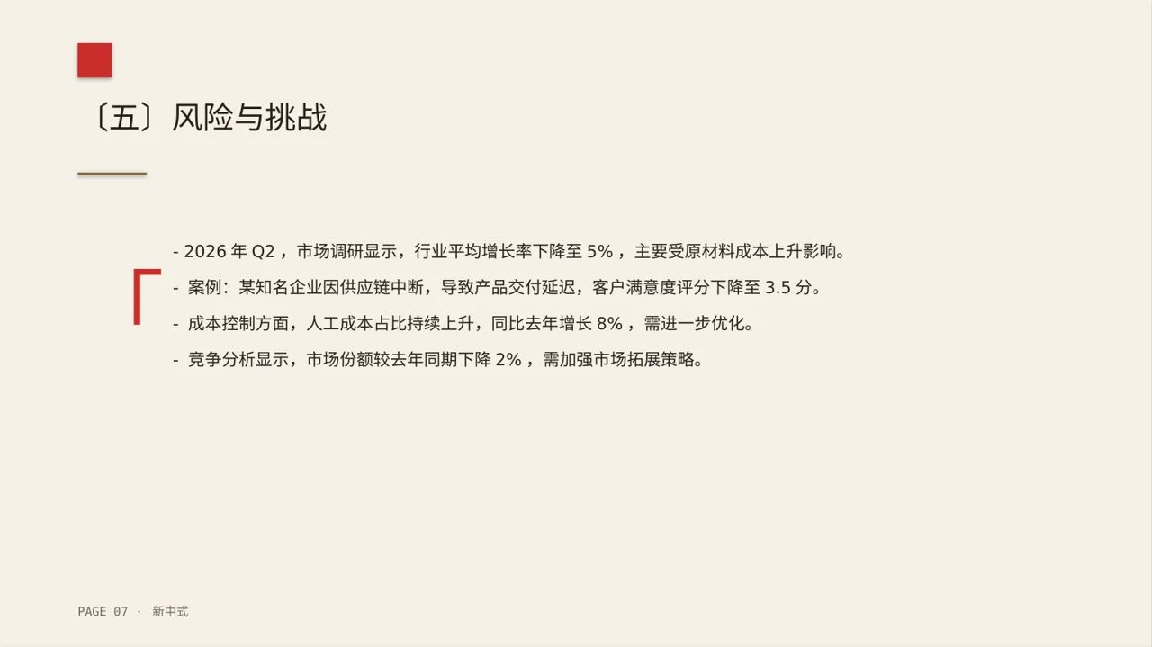 月度经营数据可视化报告PPT模板（新中式） 第7页预览