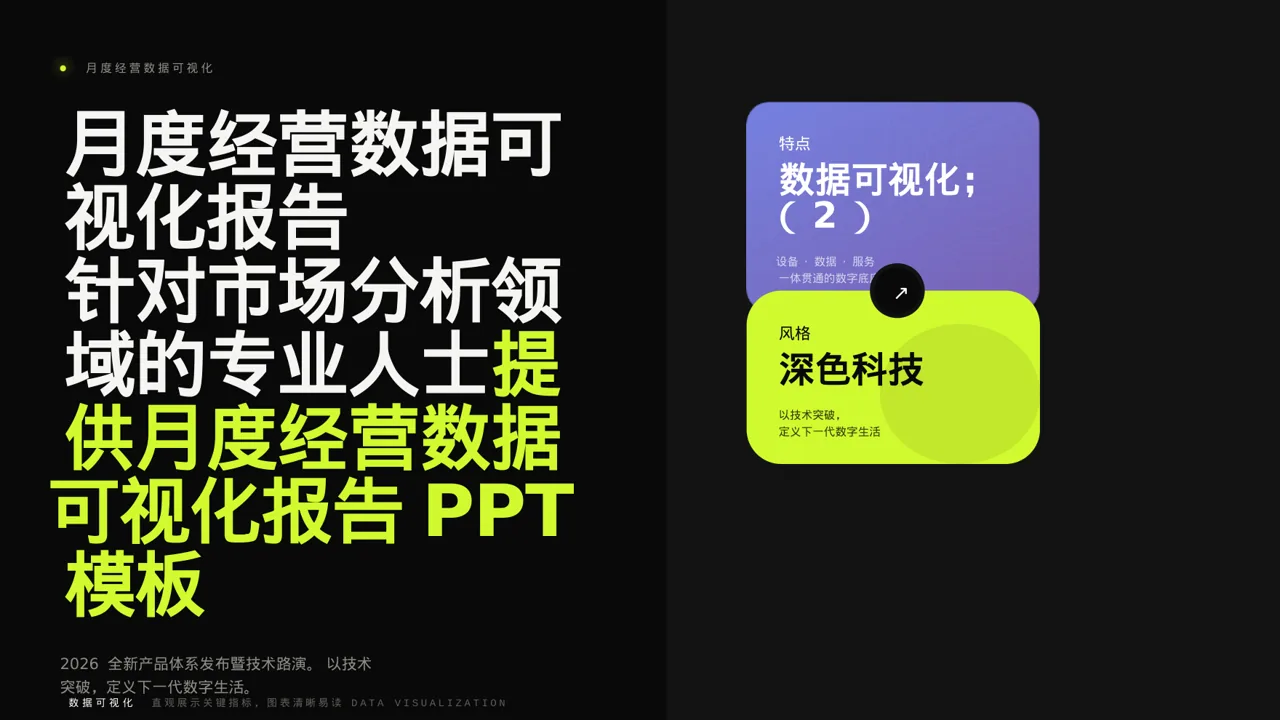 月度经营数据可视化报告PPT模板