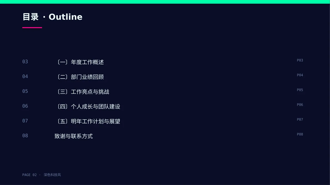 部门负责人年终述职报告PPT模板 第2页预览