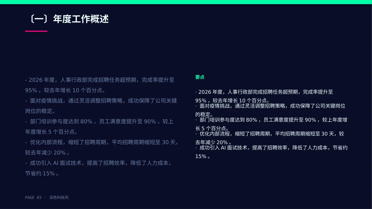 部门负责人年终述职报告PPT模板 第3页预览