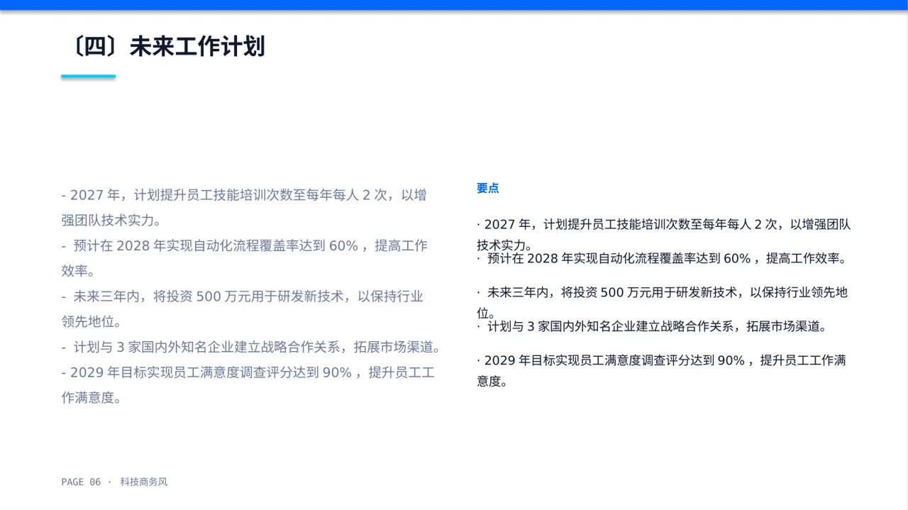科技商务风部门负责人年终述职报告PPT模板 第6页预览
