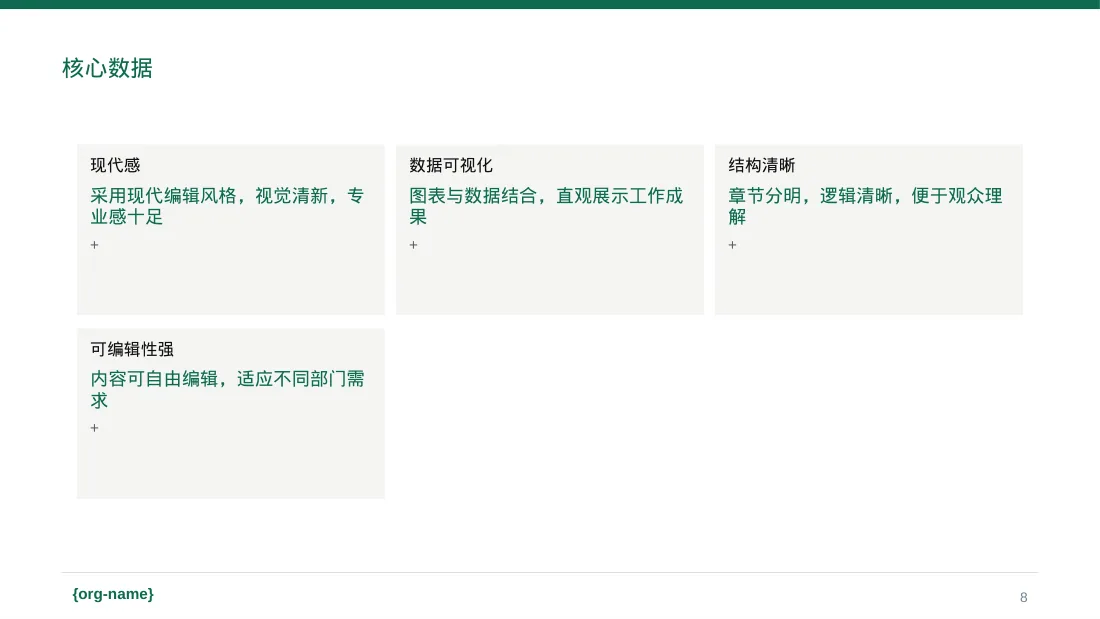 现代编辑风部门负责人年终述职报告PPT模板 第8页预览