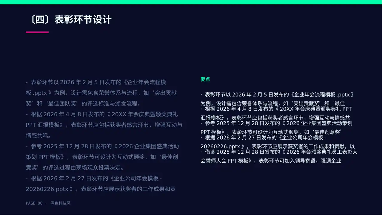 公司年会流程展示模板 PPT模板（深色科技风）-2 第6页预览