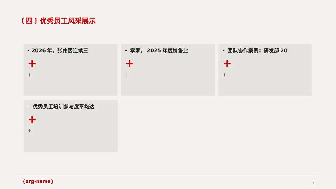 年度优秀员工表彰大会PPT模板 第6页预览