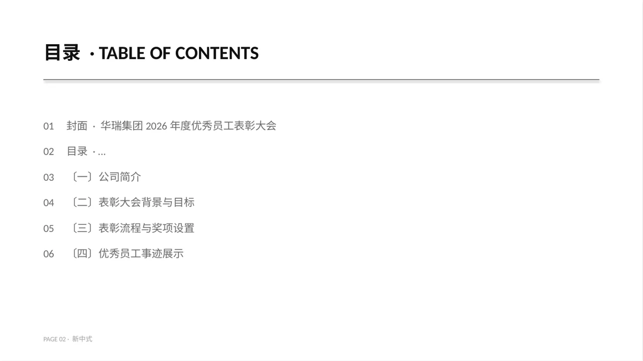 年度优秀员工表彰大会PPT模板(新中式)-3 第2页预览
