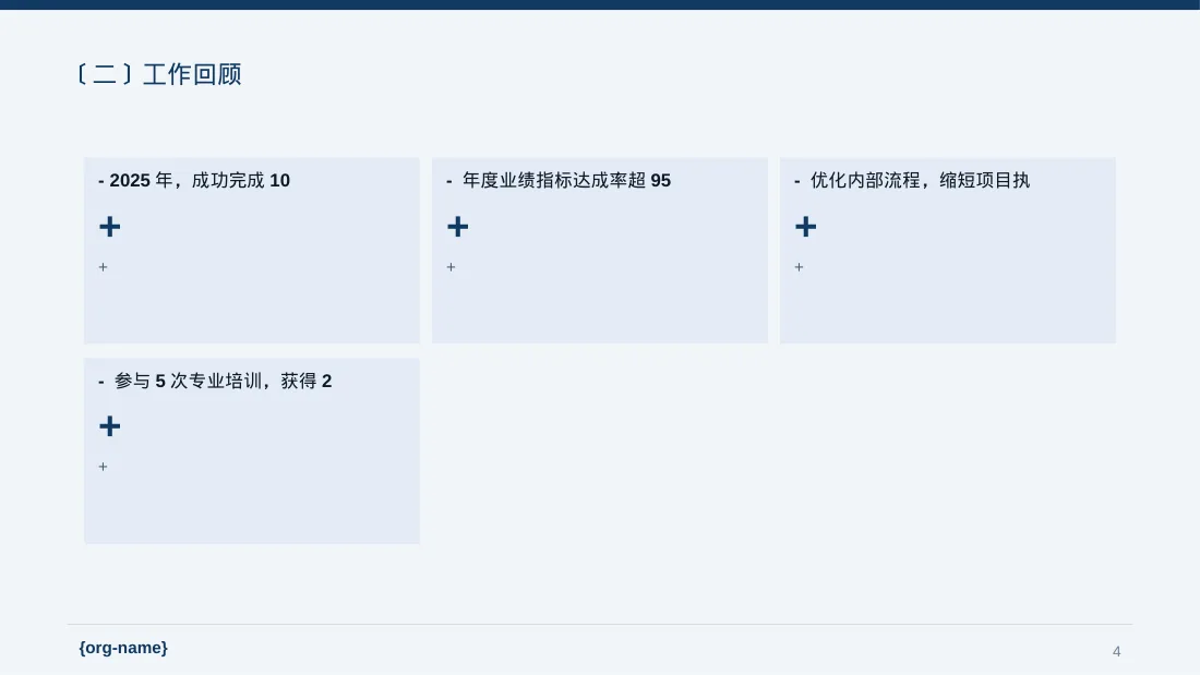 普通员工个人述职报告PPT模板 第4页预览
