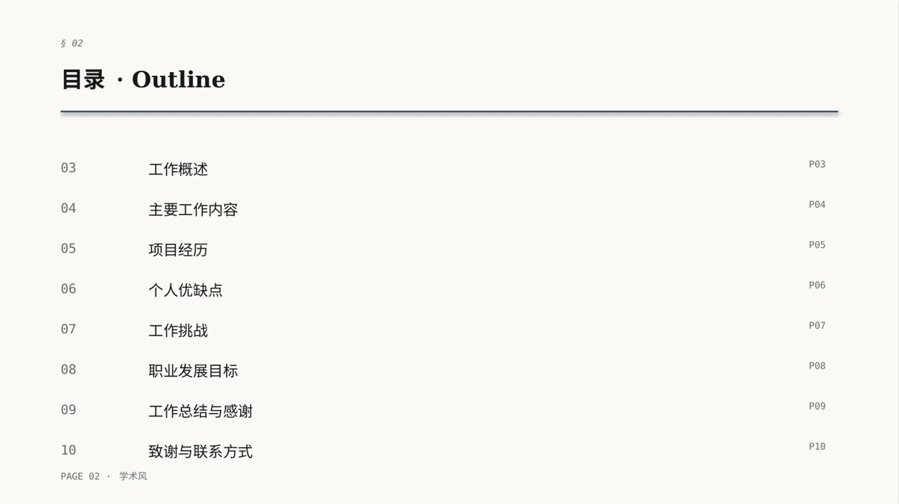 普通员工个人述职报告PPT模板 第2页预览