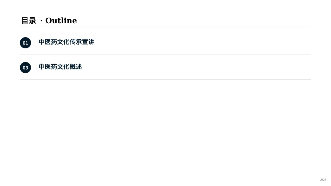 中医药文化传承宣讲 PPT模板 第2页预览