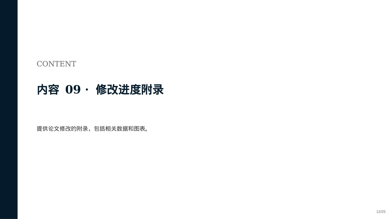 论文修改进度汇报PPT模板 第12页预览