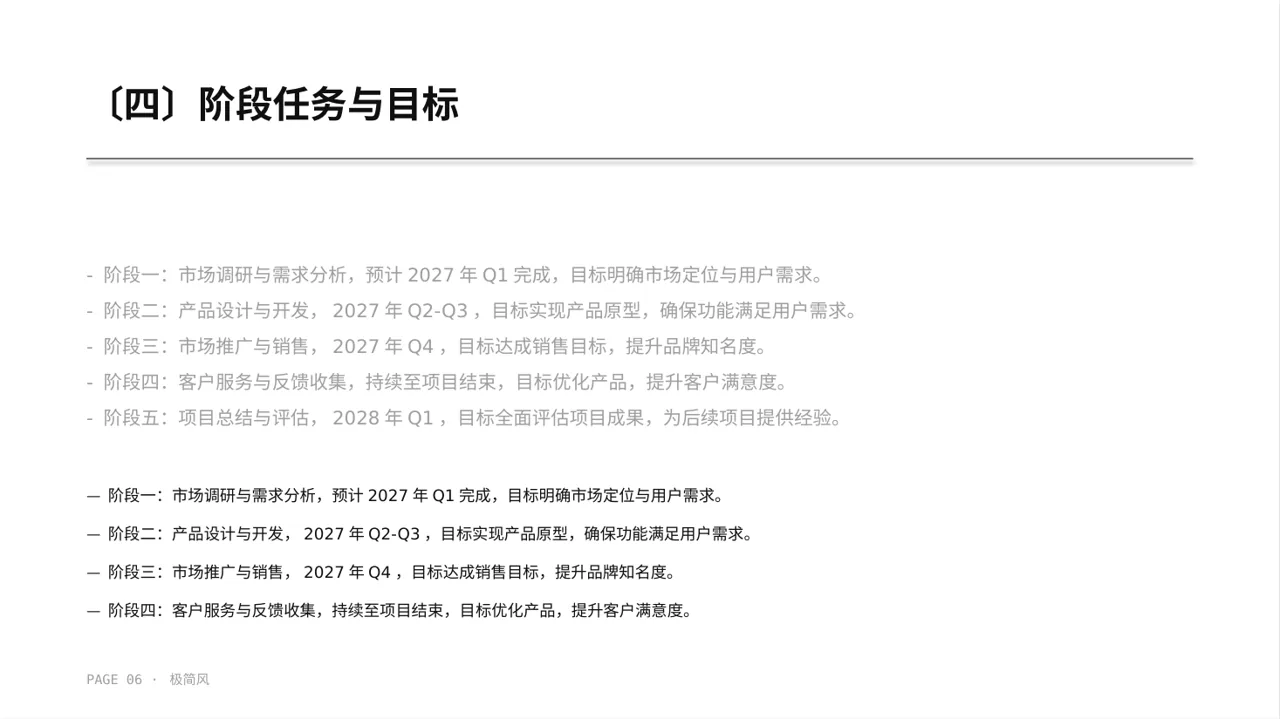 项目分阶段实施进度计划表 PPT模板 第6页预览