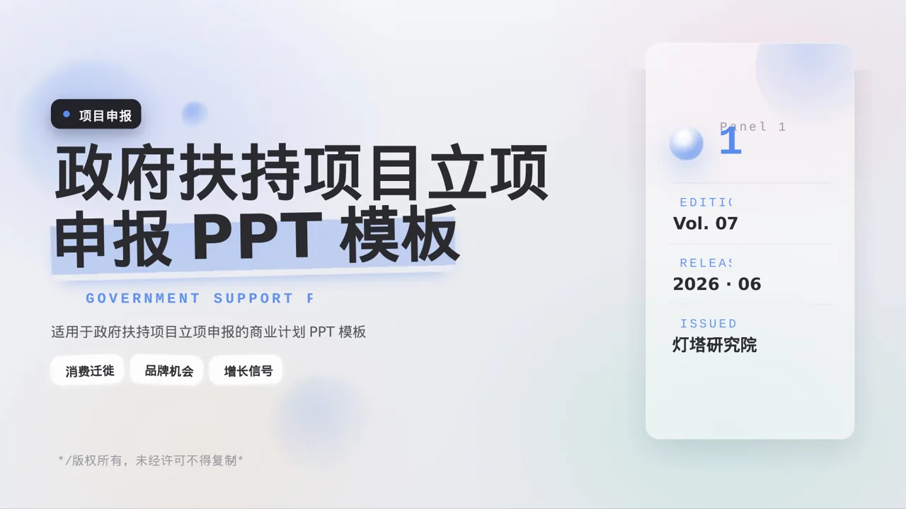 政府扶持项目立项申报PPT模板（黑白极简风）-2