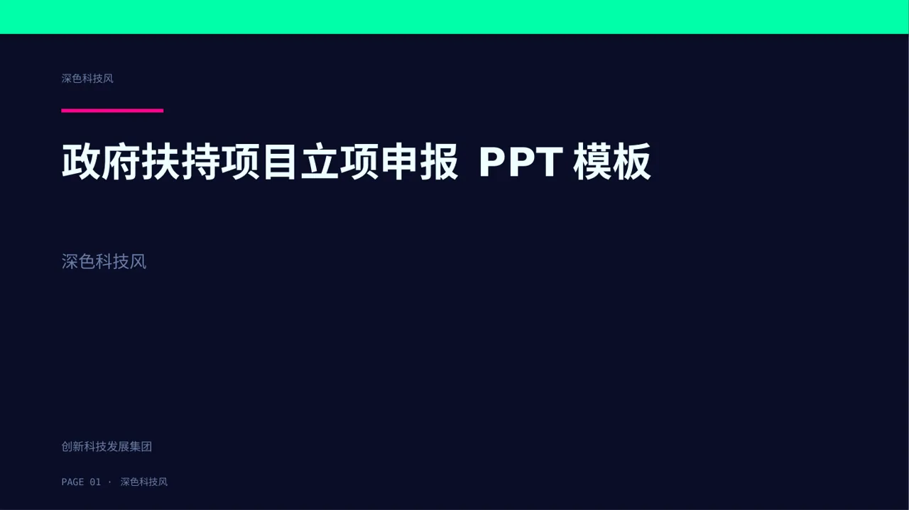 政府扶持项目立项申报 PPT模板