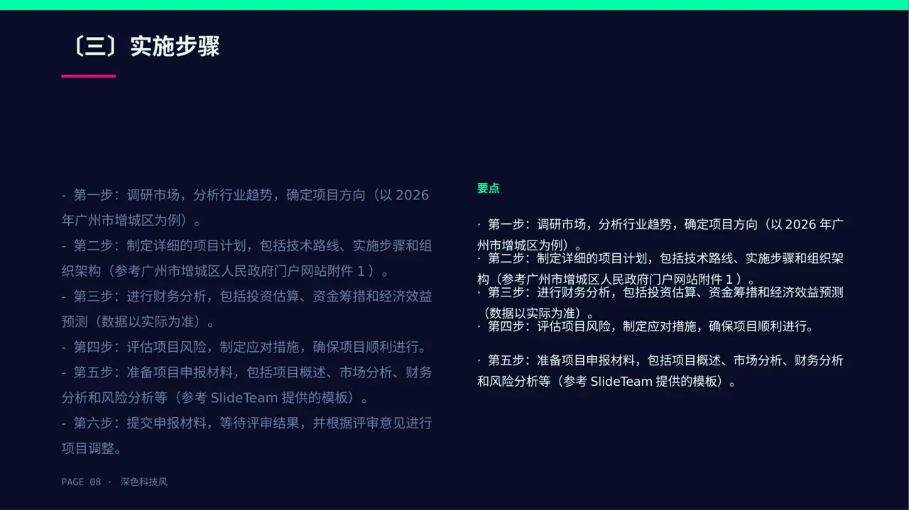 政府扶持项目立项申报 PPT模板 第8页预览