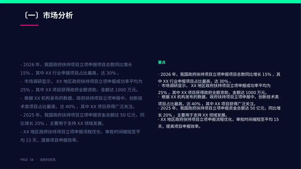 政府扶持项目立项申报 PPT模板 第10页预览