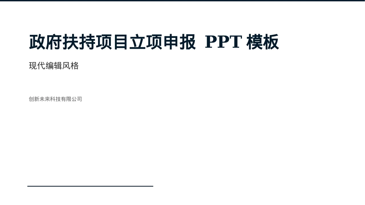 政府扶持项目立项申报 PPT模板