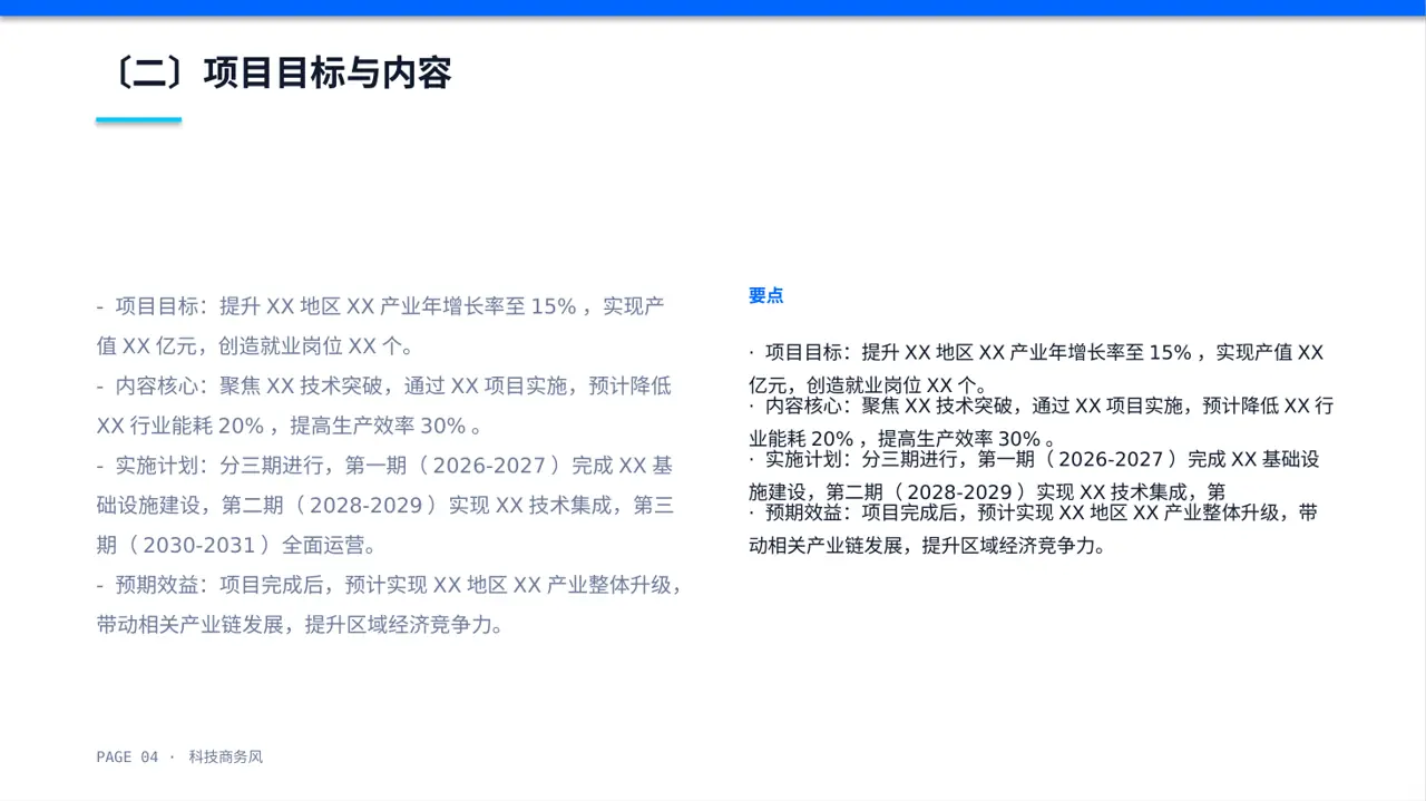 政府扶持项目立项申报 PPT模板 第4页预览