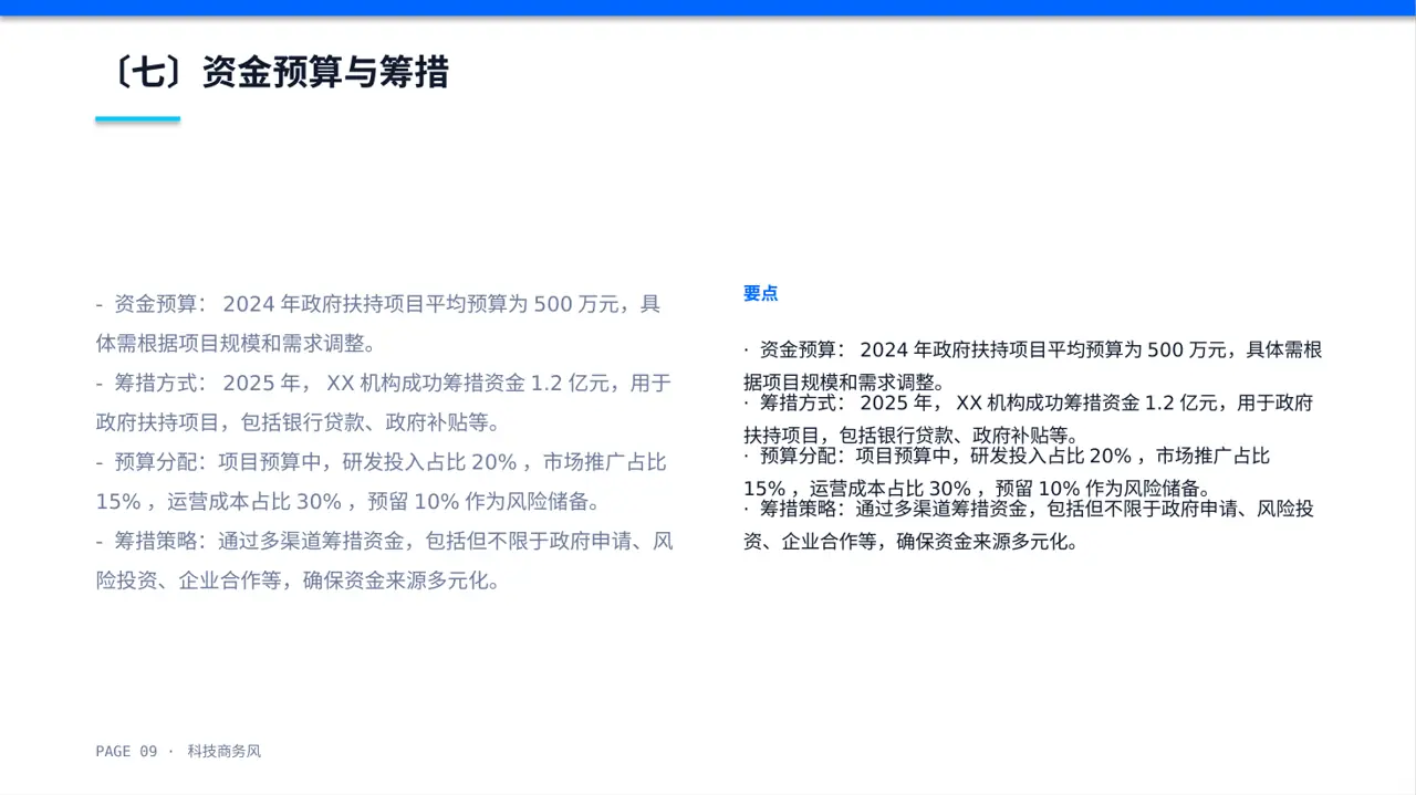 政府扶持项目立项申报 PPT模板 第9页预览