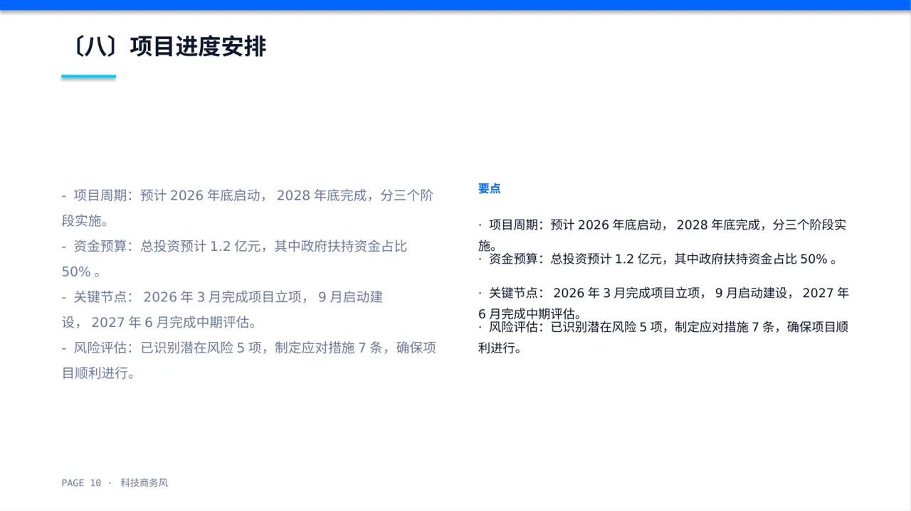 政府扶持项目立项申报 PPT模板 第10页预览