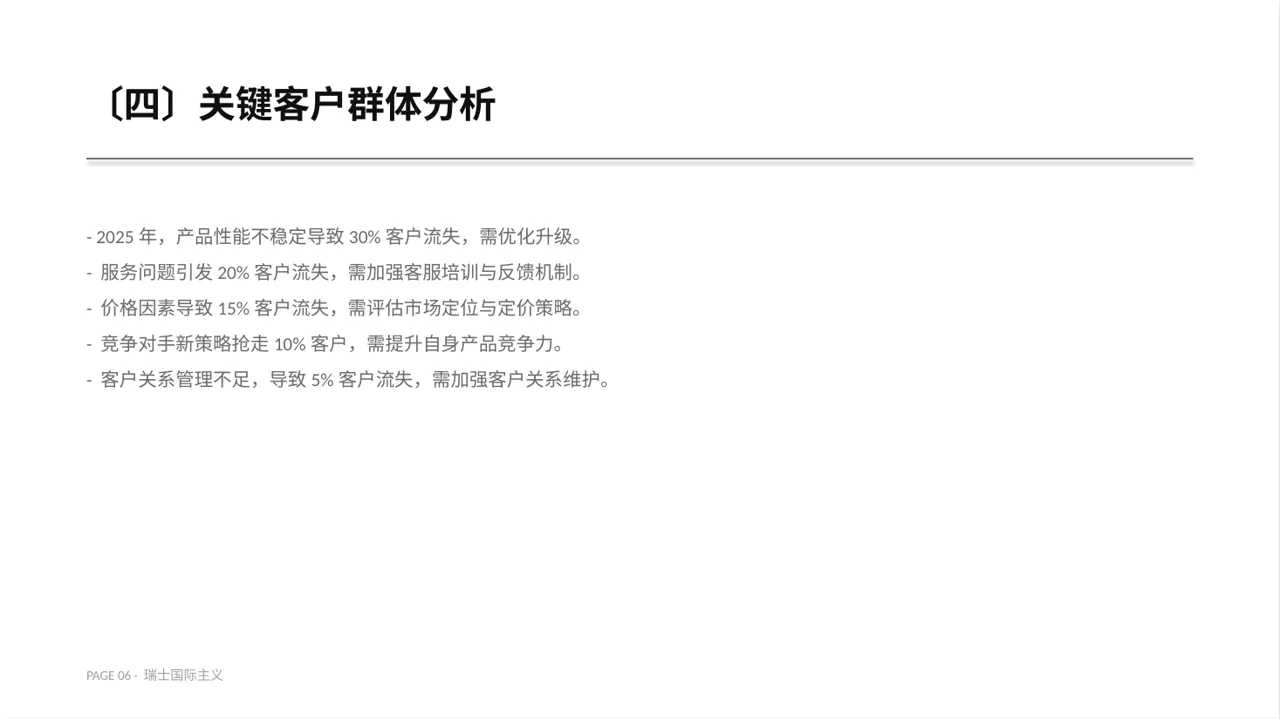 客户流失原因调研分析PPT模板（黄蓝几何风） 第6页预览