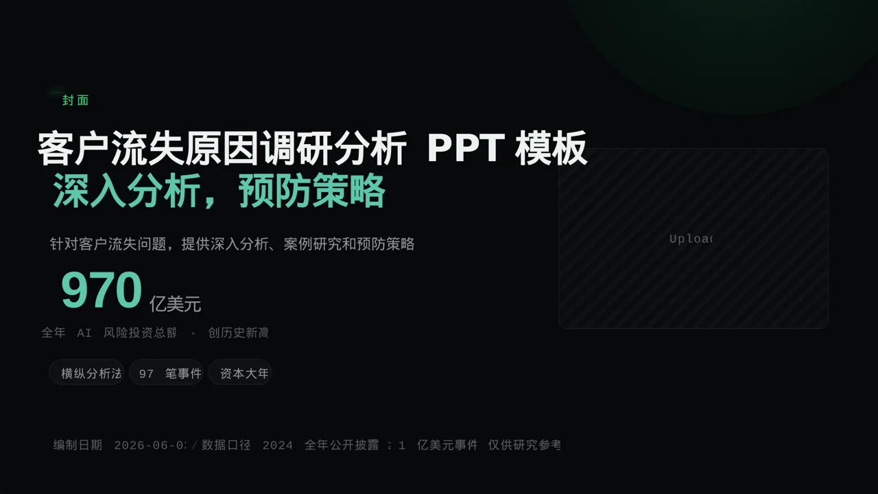 客户流失原因调研分析 PPT模板