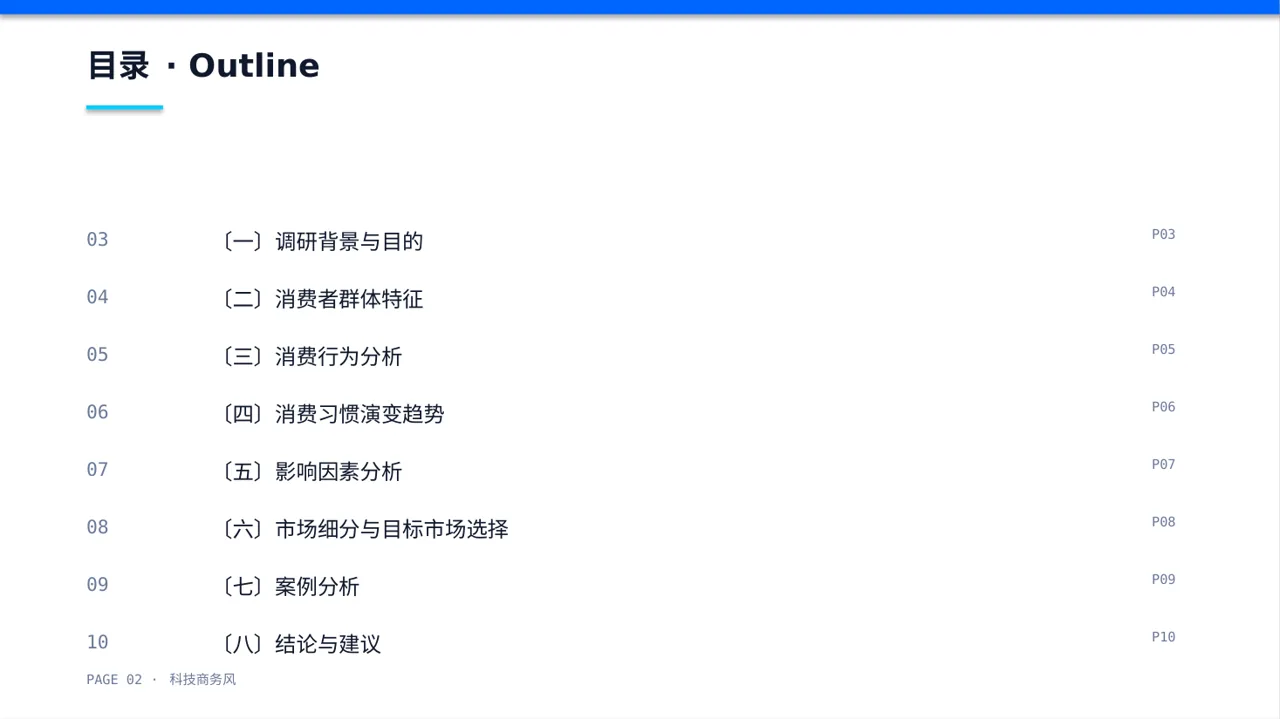 消费者消费习惯调研报告PPT模板 第2页预览