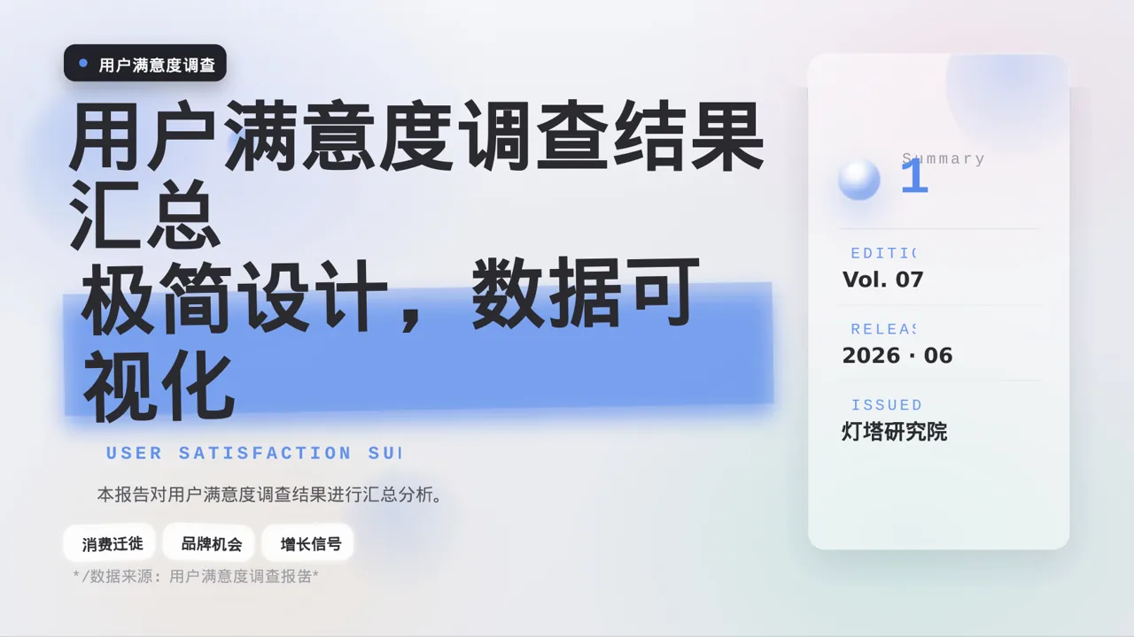用户满意度调查结果汇总 PPT模板