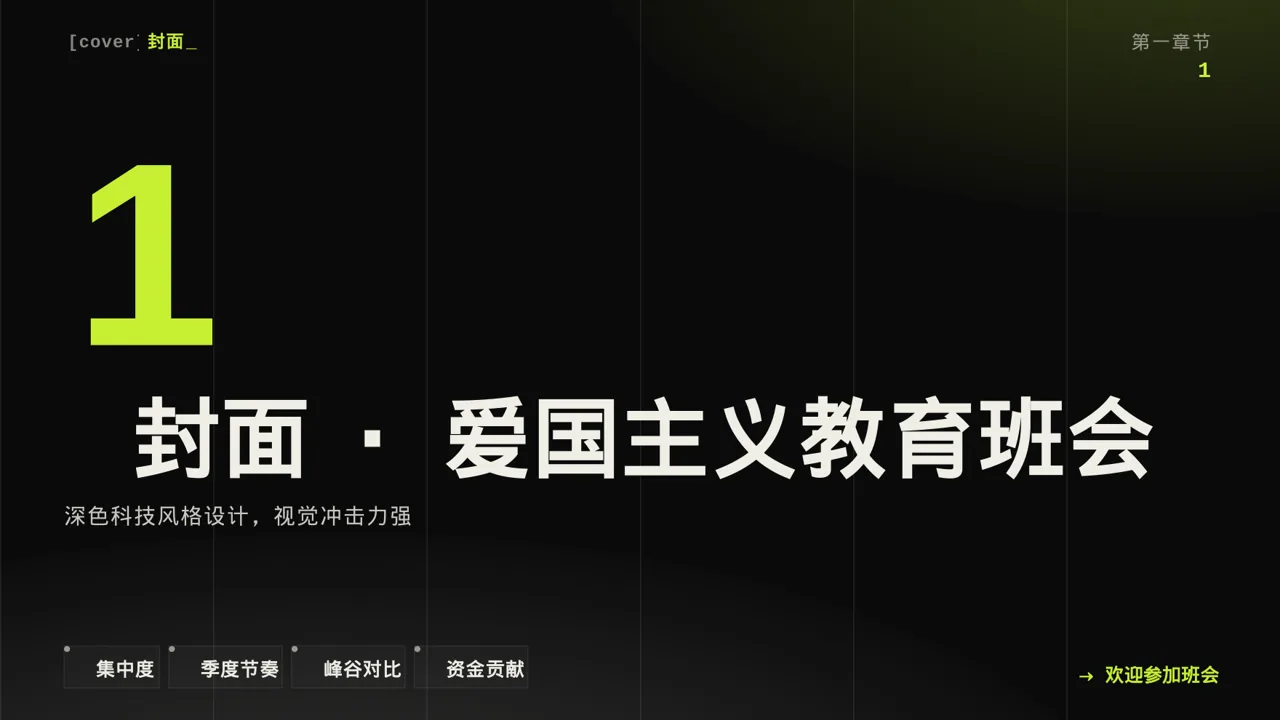 爱国主义教育班会PPT模板 第3页预览