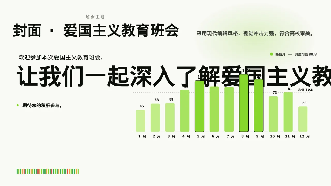 爱国主义教育班会PPT模板（红黑杂志风）-2 第3页预览