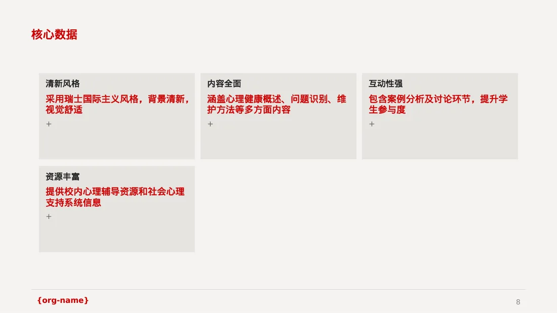 心理健康教育主题班会PPT模板 第8页预览