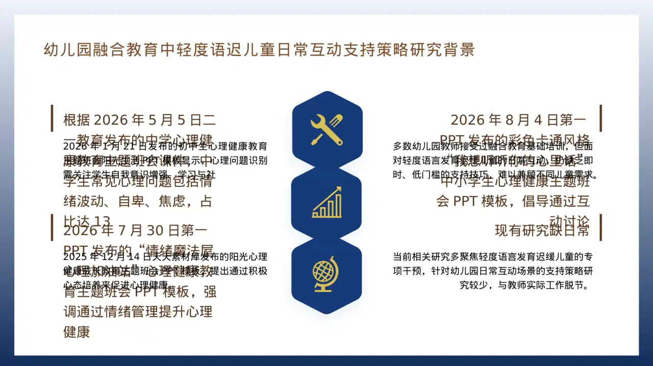 心理健康主题班会PPT模板（深蓝学术风）-3 第4页预览