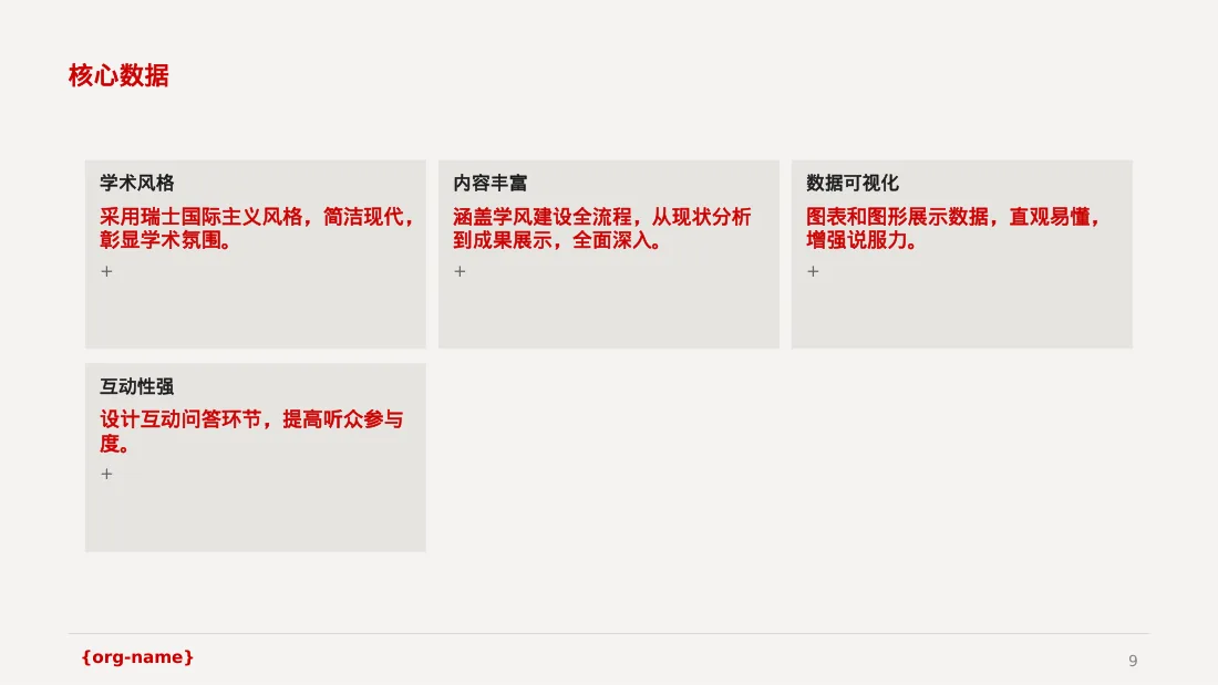 学风建设主题宣讲 PPT模板（黄蓝几何风）-2 第9页预览