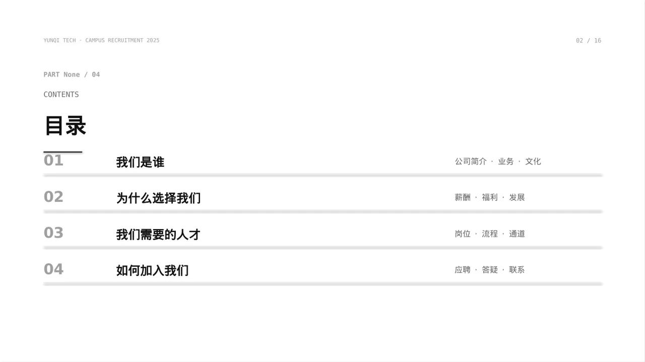 年度校园招聘宣讲会 PPT模板 第2页预览