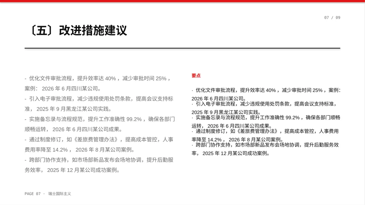 行政部月度日常工作总结PPT模板（黄蓝几何风）-5 第7页预览