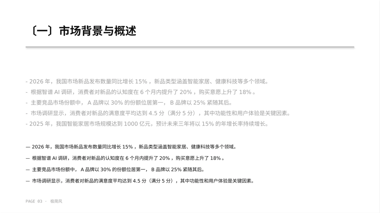 新品市场接受度调查报告 PPT模板 第3页预览
